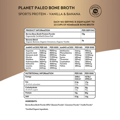 Planet Paleo Bone Broth Protein Powder - 15 servings