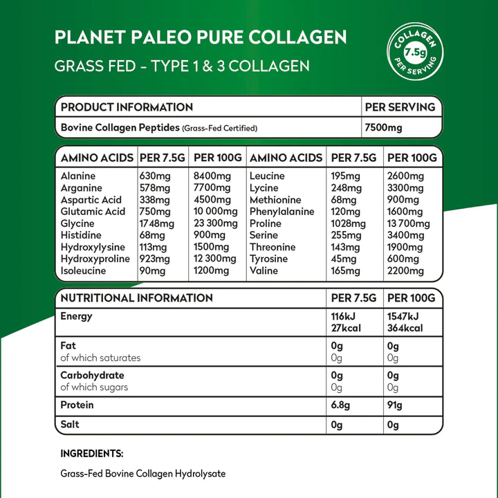 Planet Paleo Pure Collagen - Unflavoured 30 servings
