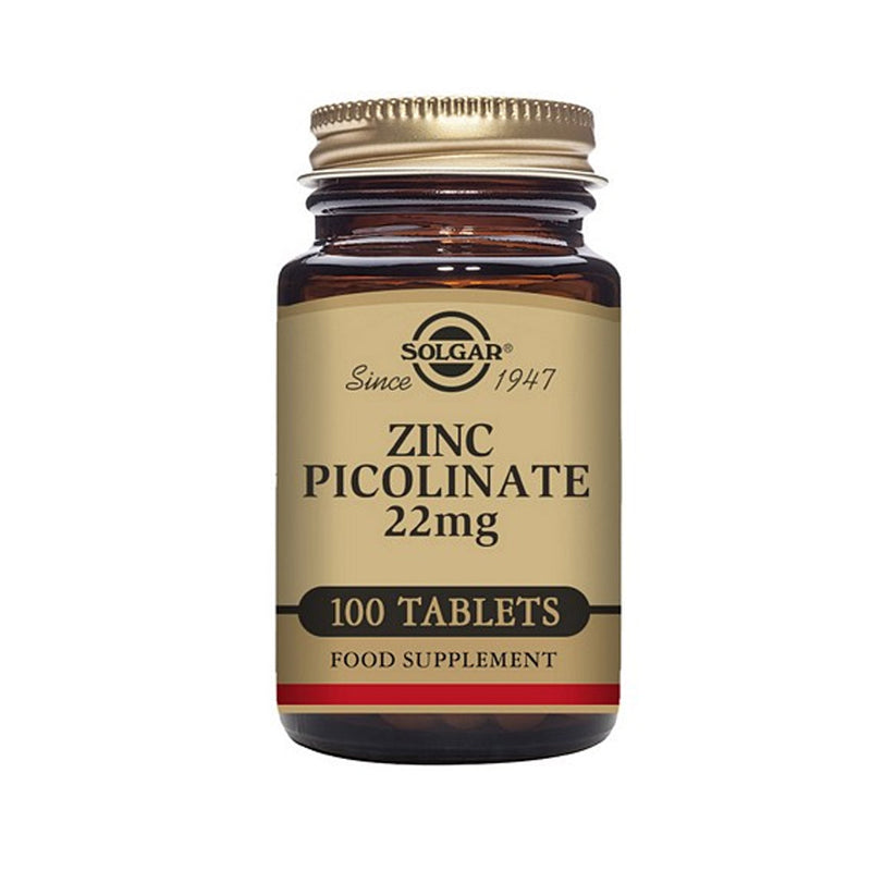 Solgar Zinc Picolinate 22 mg Tablets - Pack of 100