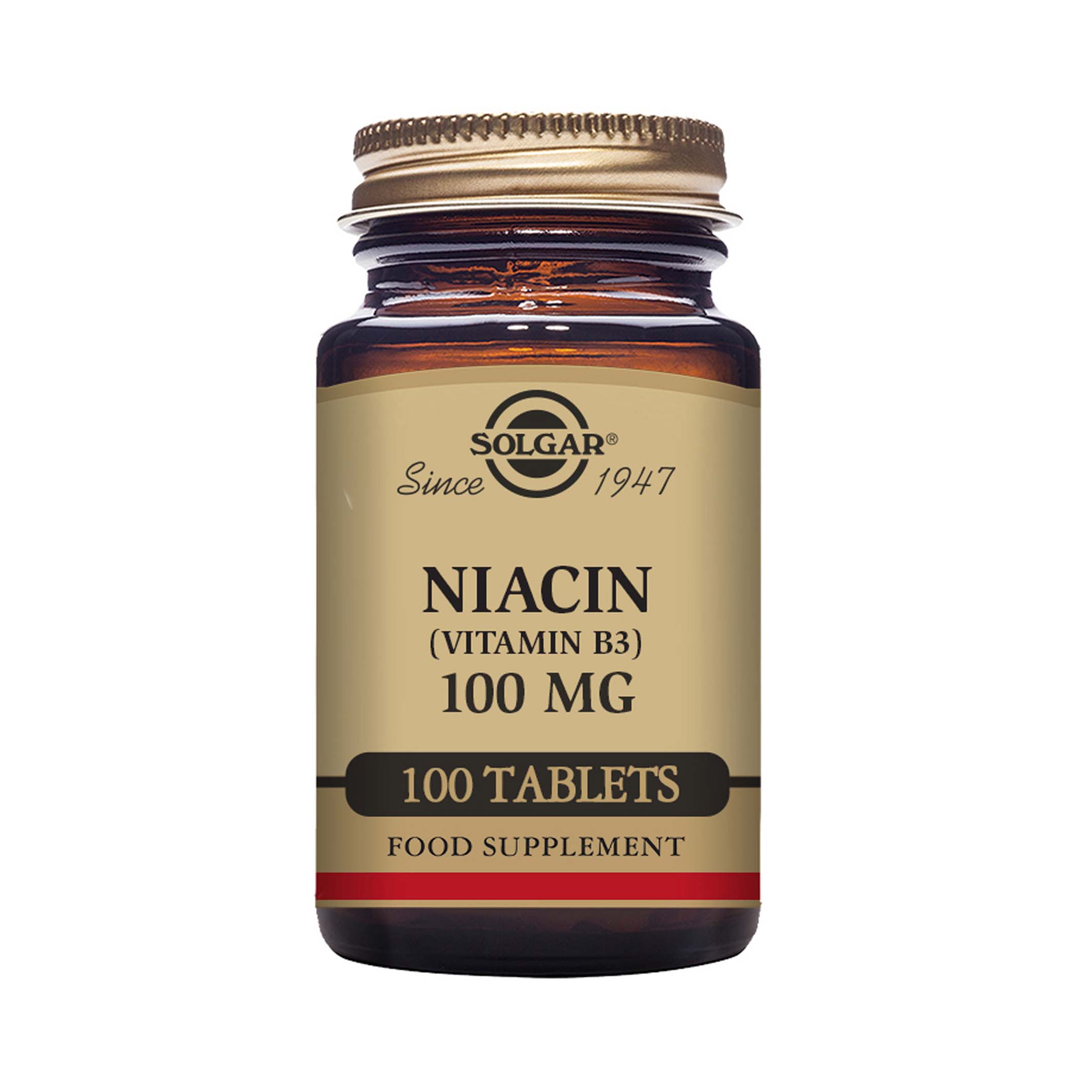 Solgar Niacin Vitamin B3 100 mg 100 Tablets Elixirhealth.co.uk