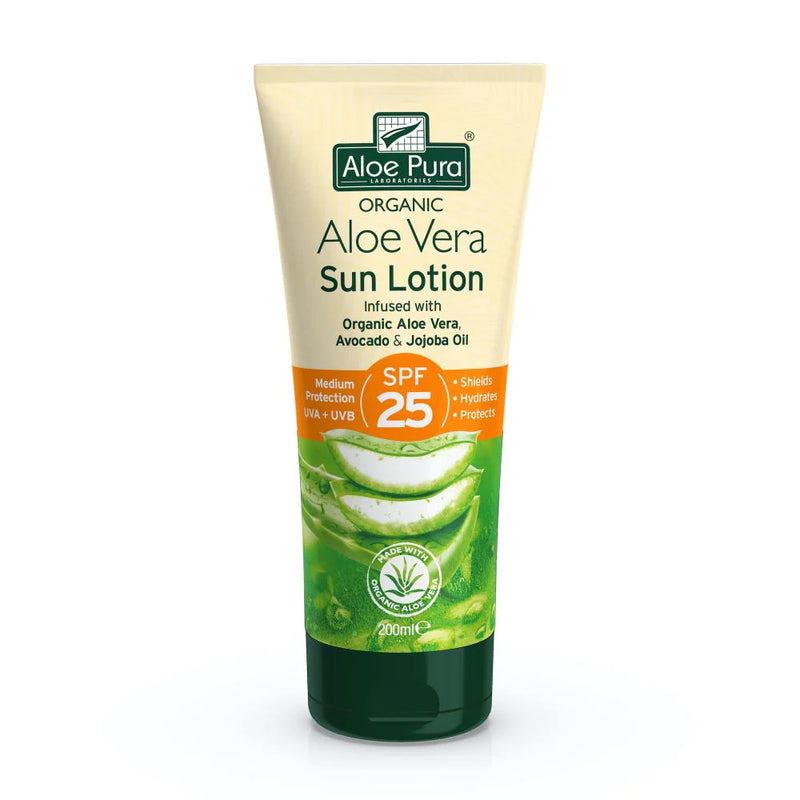 Aloe Pura Aloe Vera Sun Lotion SPF25 200ml- FREE ALOE VERA GEL WITH EVERY SUNSCREEN - While stocks last!