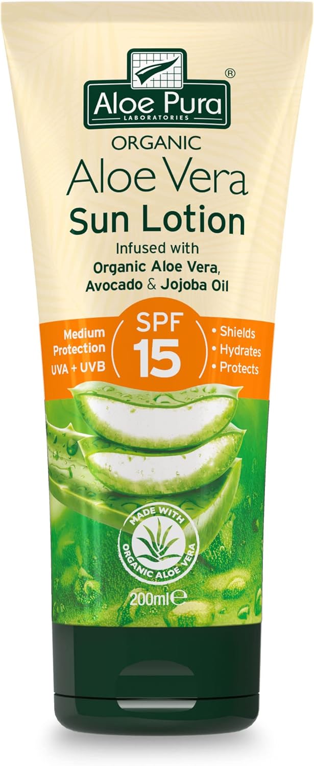 Aloe Pura Aloe Vera Sun Lotion SPF15 200ml -FREE ALOE VERA GEL WITH EVERY SUNSCREEN- While stocks last!