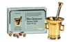 Bio-Quinone Active Q10 supplement packaging with gold mortar and pestle on a white background