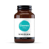 Bottle of cleavers capsules with viridian logo with a white background
