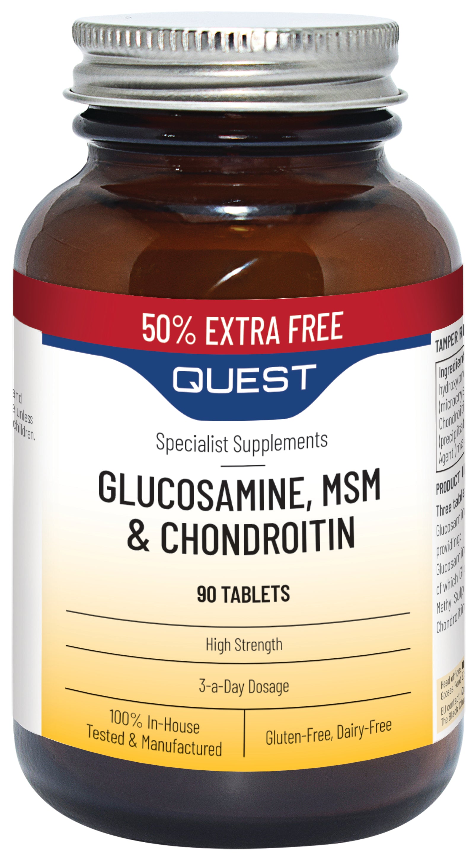 Quest Glucosamine, MSM & Chondroitin 90 tablets – Elixir Health & Wellbeing