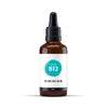 A bottle of Viridian Liquid B12 vitamin supplement with a dropper lid.