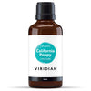 Bottle of Viridian Organic California Poppy Tincture on a white background