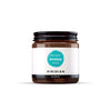 Amber glass bottle of arnica balm with viridian logo and white wbackground