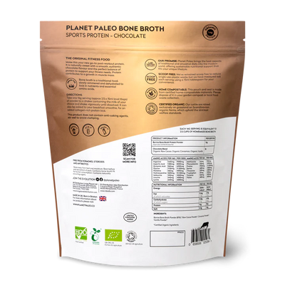 Planet Paleo Bone Broth Protein Powder - Chocolate 15 servings
