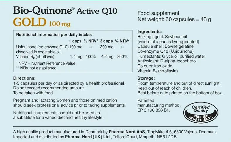 Pharma Nord Bio-Quinone Active Q10 GOLD 100mg (60 capsules)