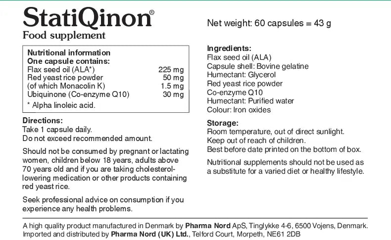 Pharma Nord StatiQuinon- Cholesterol Balance (60 capsules)
