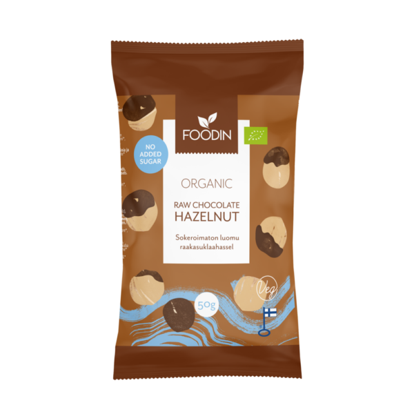Foodin Raw Chocolate Hazelnut, No Added Sugar, Organic, 50g