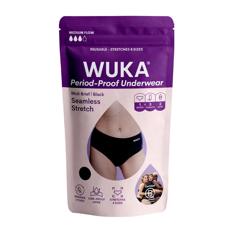 WUKA Stretch Seamless Midi Brief Heavy flow Size 1