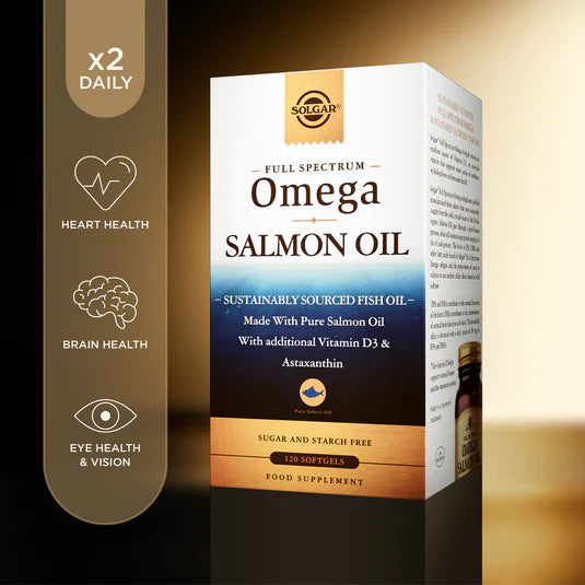 Solgar Full Spectrum Omega Salmon Oil Softgels - Pack of 120