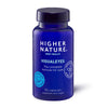 Blue bottle of Higher Nature Visualeyes on a white background