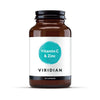 A bottle of Viridian Vitamin C & Zinc supplements with 30 capsules.
