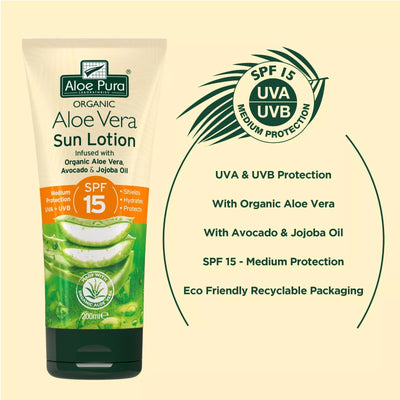 Aloe Pura Aloe Vera Sun Lotion SPF50 - 200ml- FREE ALOE VERA GEL WITH EVERY SUNSCREEN-While Stocks Last!!
