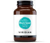 Brown supplement bottle labeled 'High Potency Black Seed Extract 20% TQ' by Viridian on a white background