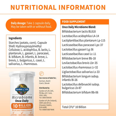 Garden of Life Microbiome Probiotics Once Daily- 30 capsules