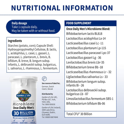 Garden of Life Microbiome Probiotics Once Daily Men's