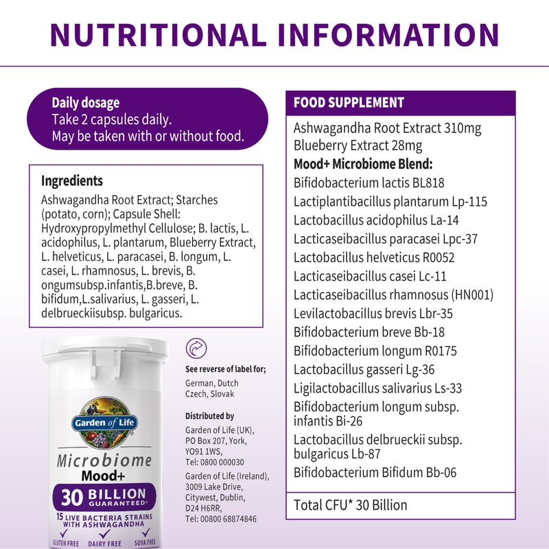 Garden of Life Microbiome Probiotics Mood+ 60 capsules