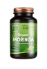Supplement bottle labeled 'The Good Guru Organic Moringa' on a white background