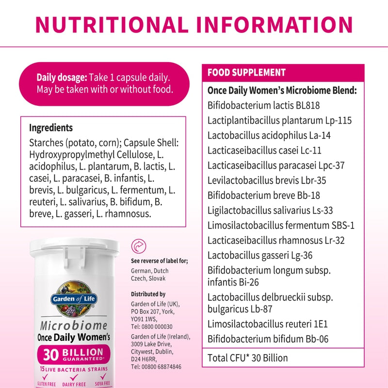 Garden of Life Microbiome Probiotics Once Daily Women&