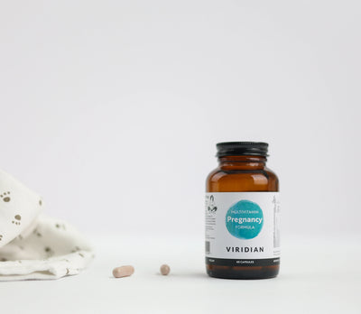 Viridian Pregnancy Formula supplement bottle on a white background