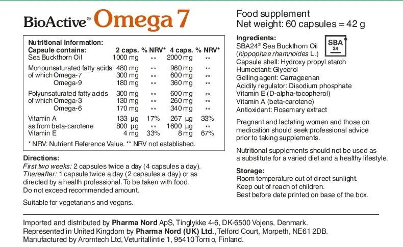 Pharma Nord Omega 7 Sea Buckthorn Oil Capsules