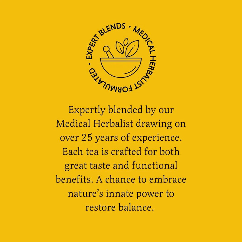 Yellow background with text and logo for &