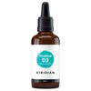 Bottle of Viridian D3 drops on a white background