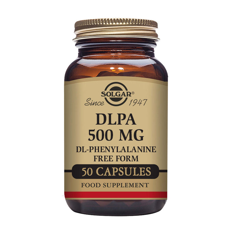 Solgar® DLPA 500 mg (DL-Phenylalanine) Vegetable Capsules - Pack of 50