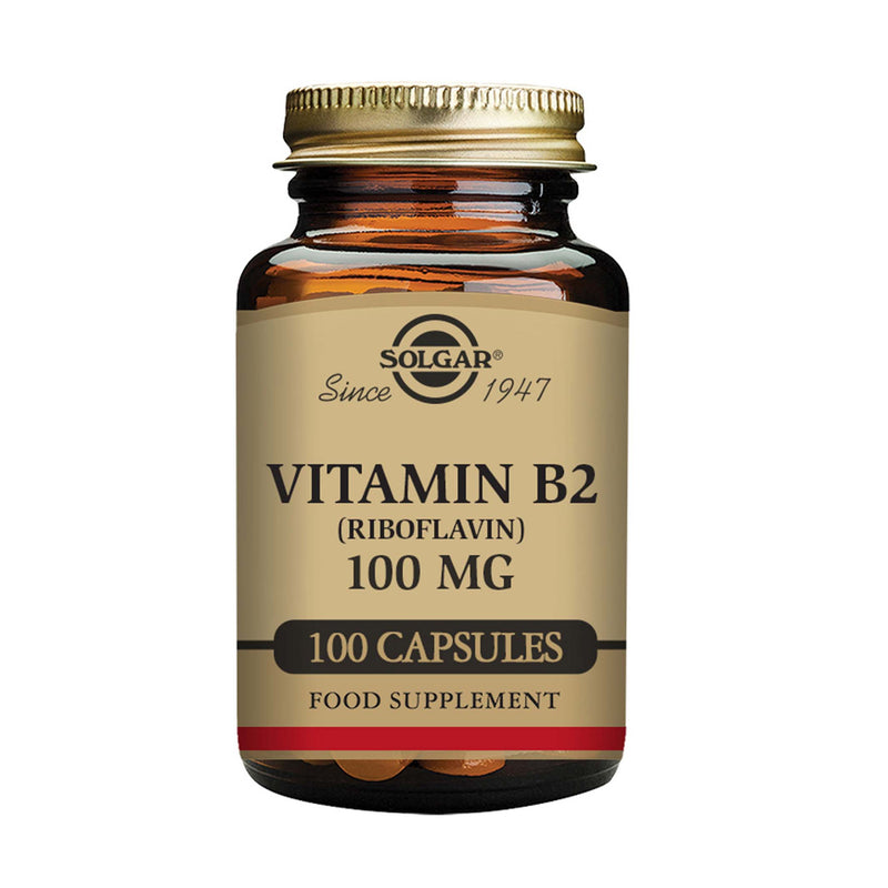 Solgar Vitamin B2 (Riboflavin) 100 mg Vegetable Capsules - Pack of 100