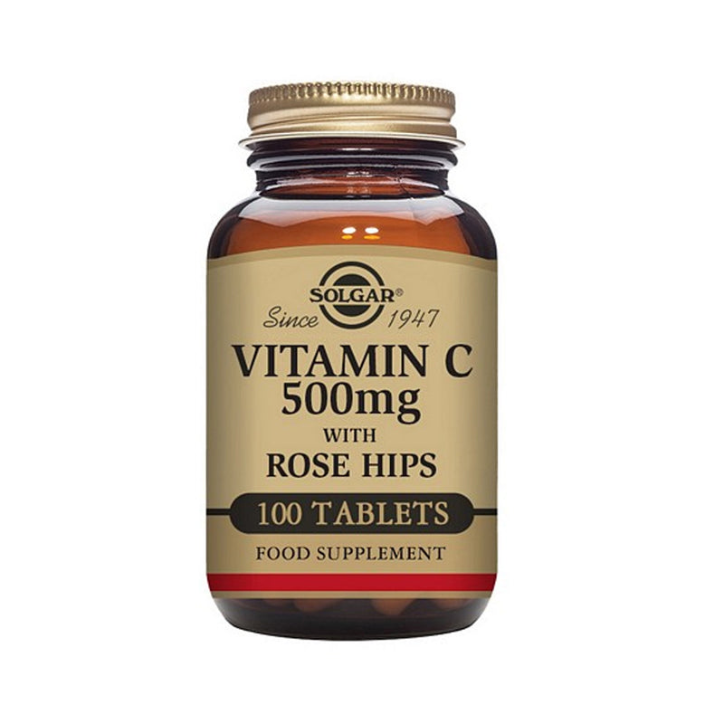 Solgar Vitamin C 500 mg with Rose Hips Tablets - Pack of 100