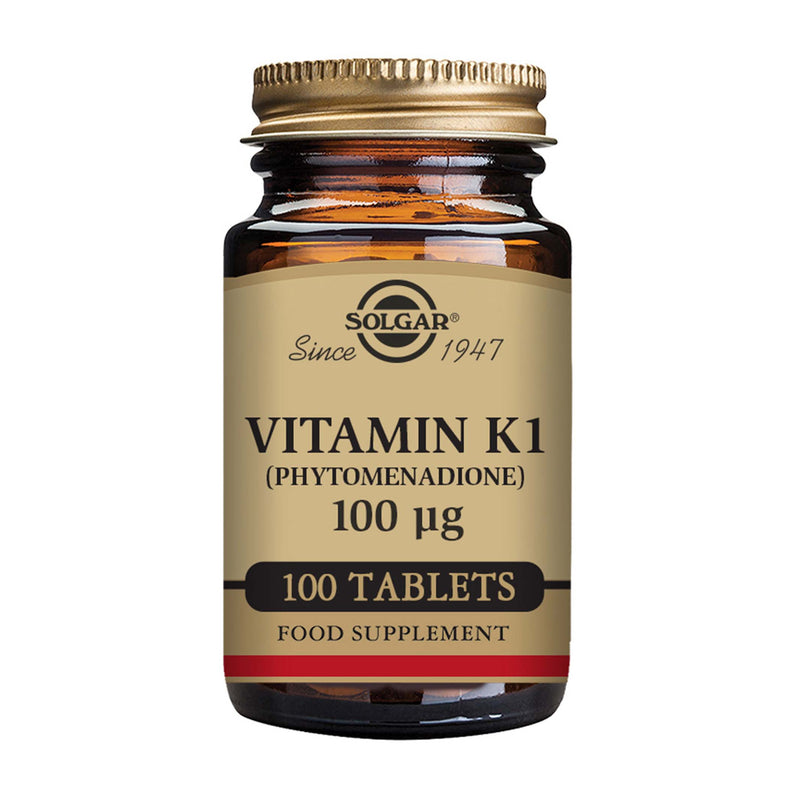 Solgar Vitamin K1 (Phytomenadione) 100 µg Tablets - Pack of 100