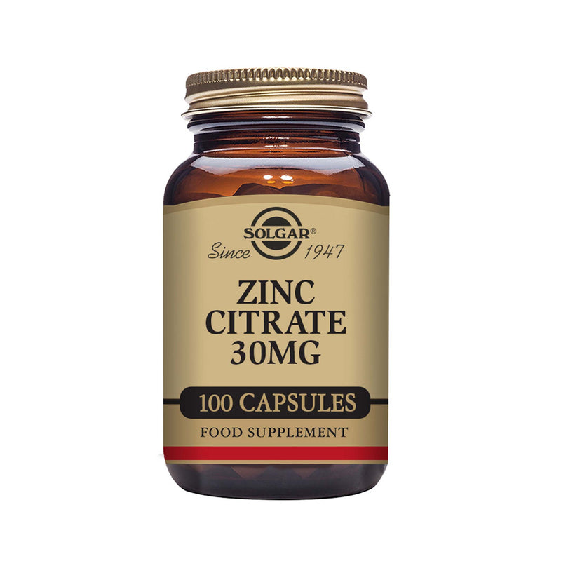 Solgar Zinc Citrate 30 mg Vegetable Capsules - Pack of 100