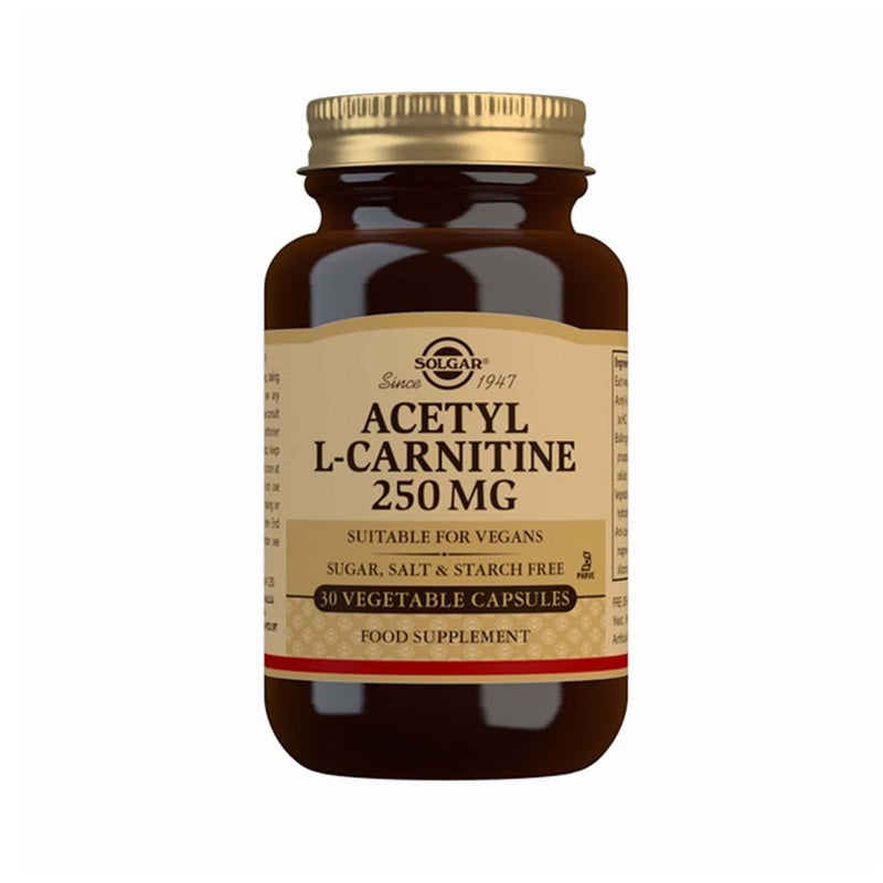 Solgar Acetyl-L-Carnitine 250 mg 30 Vegetable Capsules