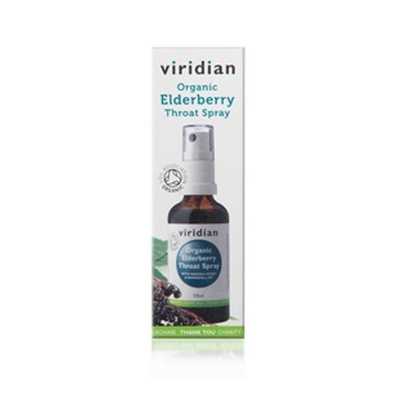 Viridian 100% Elderberry Throat Spray Organic 50ml