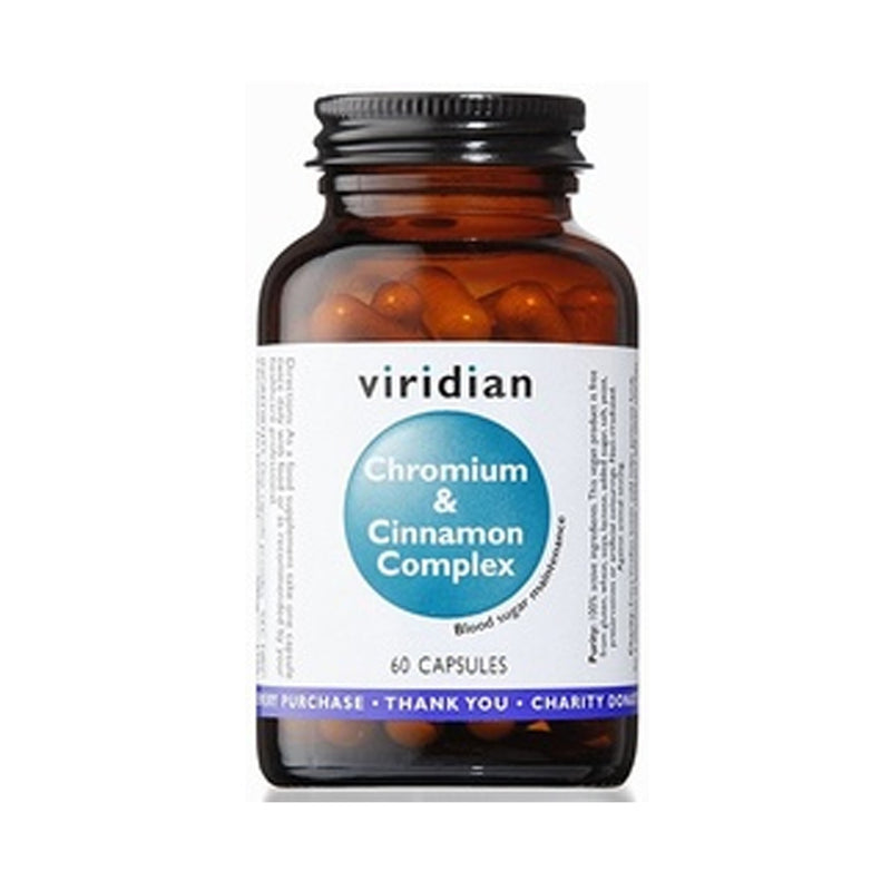 Viridian Chromium and Cinnamon Complex 60 Vegetable Capsules